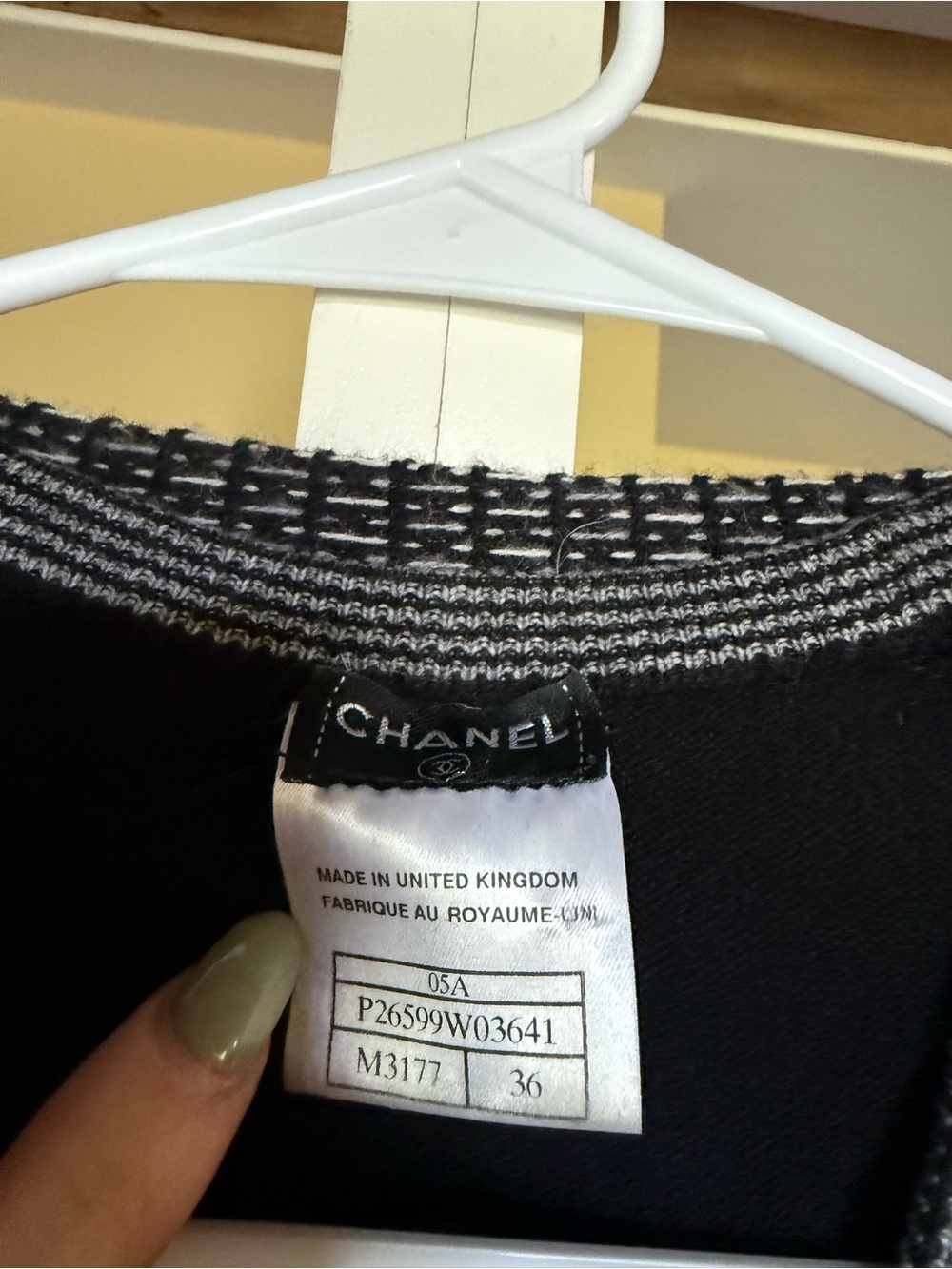 CHANEL Black Knit Cardigan with Silver Trim - Picture 3 of 3